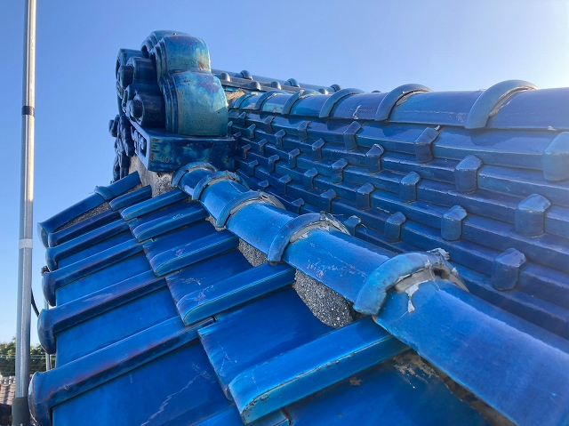 風切り丸の漆喰劣化